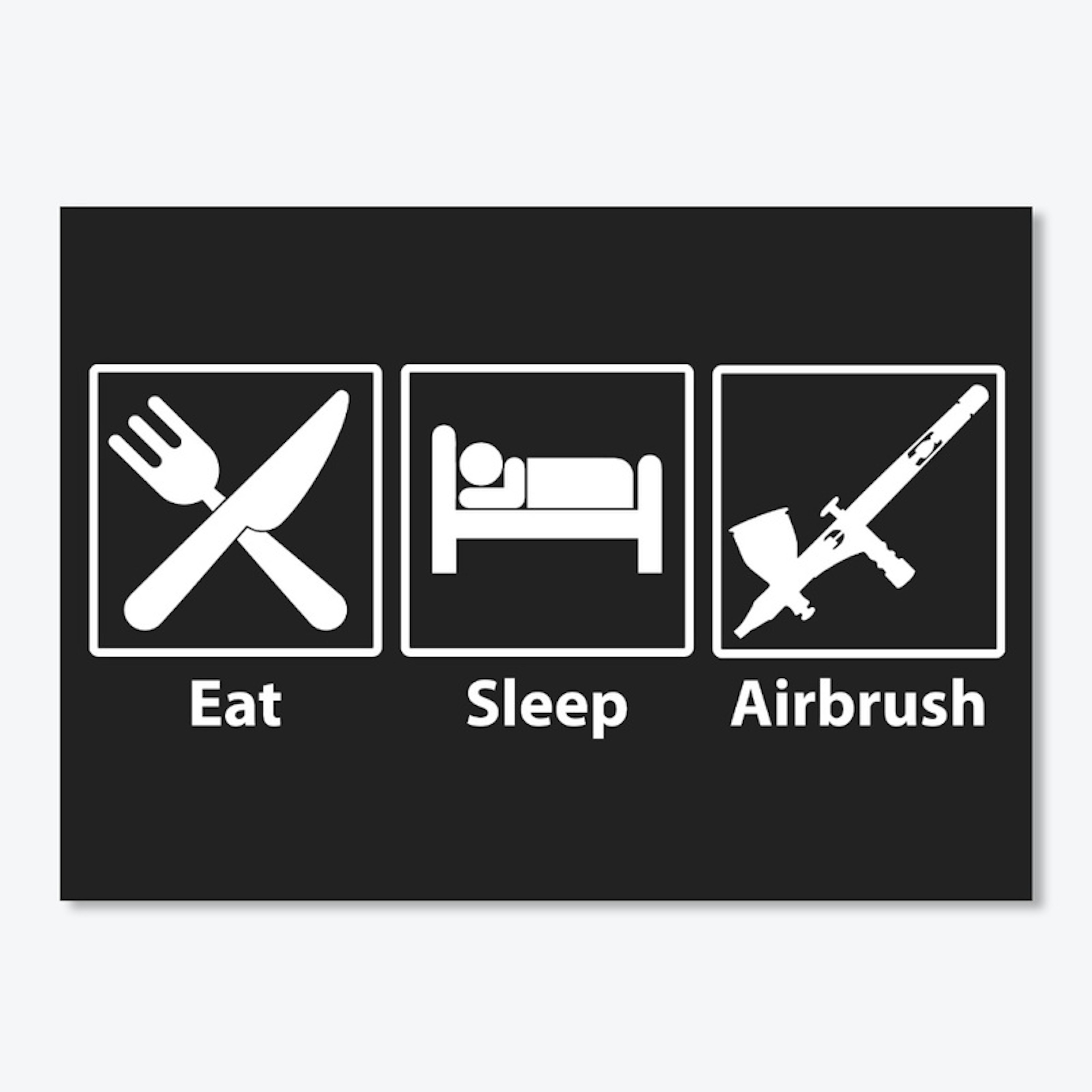 Eat Sleep Airbrush - White Icons